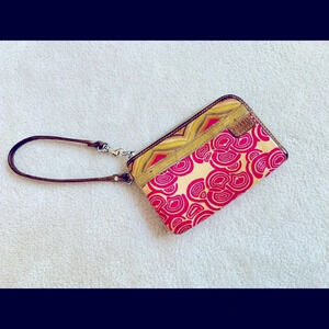 Fossil Key-Per Wristlet Wallet pink and mustard color